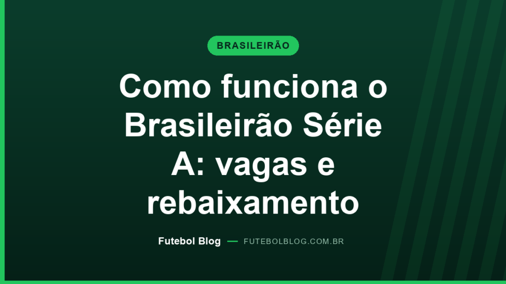 Capa do Futebol Blog: como funciona o Brasileirão Série A, vagas e rebaixamento