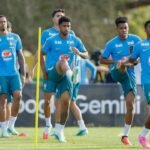 Jogadores da Seleção Brasileira em treino em Brisbane antes do amistoso com a Austrália, que define a escalação do Brasil x Austrália