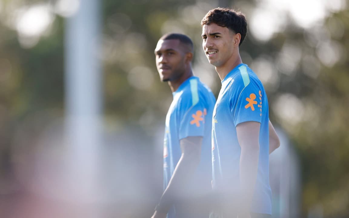 Zagueiro Vitor Reis em treino da Seleção Brasileira em Brisbane antes do amistoso contra a Austrália