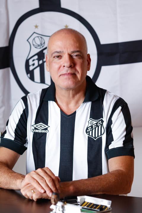 Wladimir Mattos, candidato à presidência do Santos, durante entrevista sobre SAF e projeto para o clube