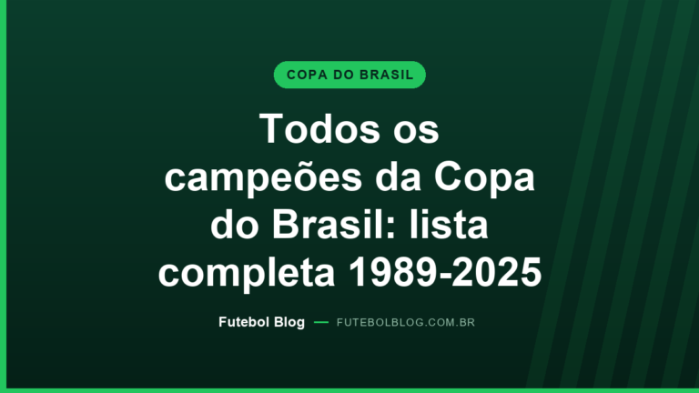 Capa do Futebol Blog: todos os campeões da Copa do Brasil, lista completa de 1989 a 2025