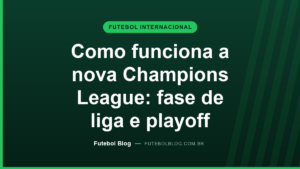 Capa do Futebol Blog: como funciona a nova Champions League, com fase de liga de 36 clubes e playoff