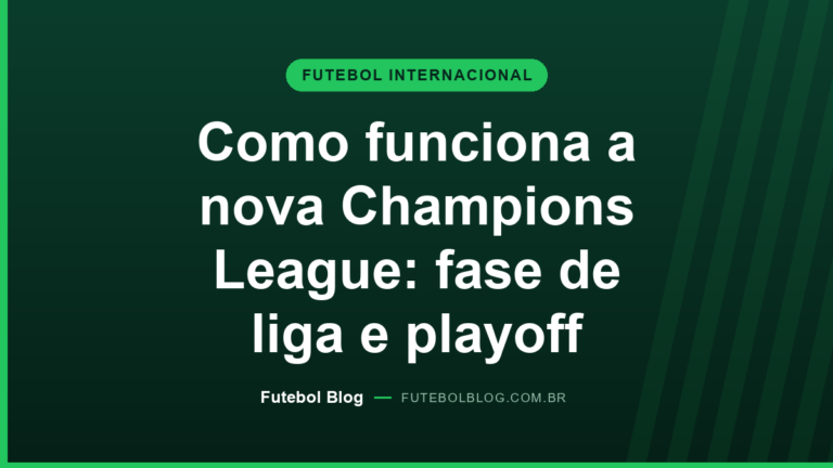 Capa do Futebol Blog: como funciona a nova Champions League, com fase de liga de 36 clubes e playoff