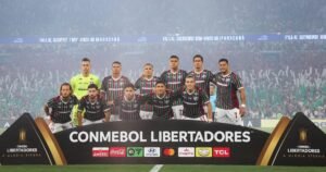 Jogadores do Fluminense no Maracanã na derrota para o Palmeiras pela ida da semifinal da Libertadores