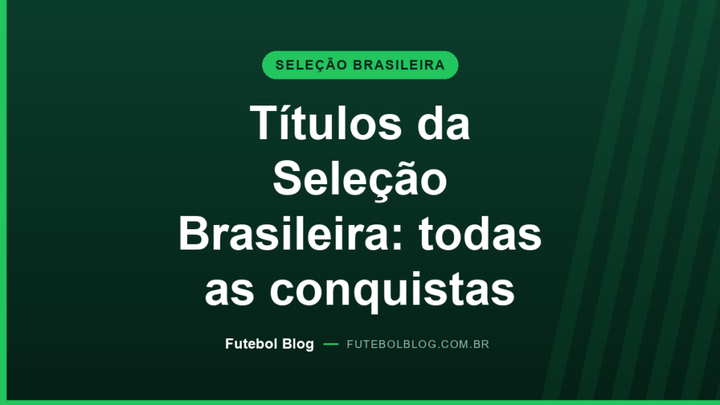 Capa do Futebol Blog sobre os títulos da Seleção Brasileira: Copas do Mundo, Copas América, Confederações e ouro olímpico