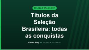 Capa do Futebol Blog sobre os títulos da Seleção Brasileira: Copas do Mundo, Copas América, Confederações e ouro olímpico